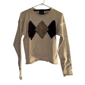 Vintage Norma & Hyla Women's cotton blend‎ Beige Geo Pullover Sweater Size L